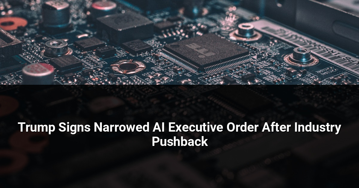 Trump Signs Narrowed AI Executive Order After Industry Pushback